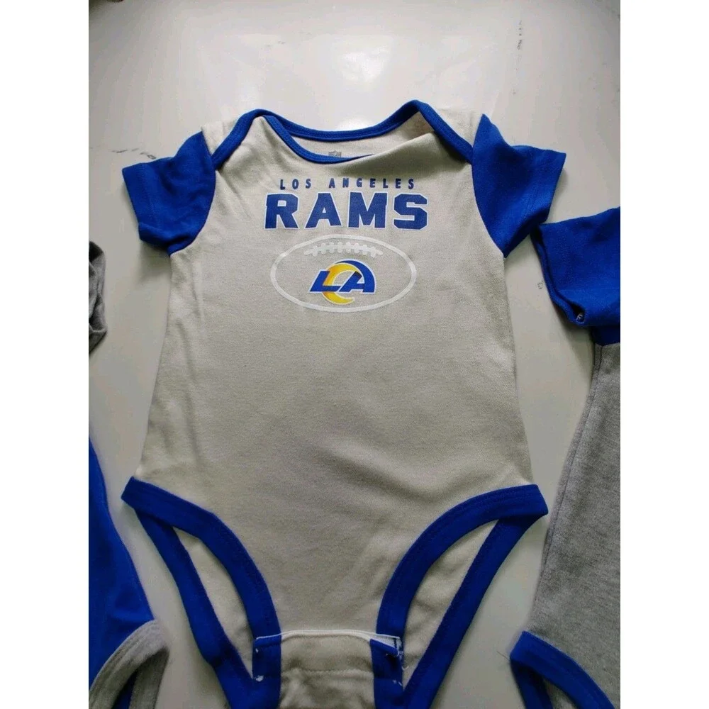 NFL Los Angeles RAMS Football 3 Piece Shirt Set Infant 18 months New (0036)